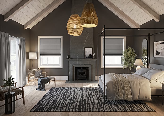 Bruschal (Blackout), City Black - Motorised Roman Blind - Image 8